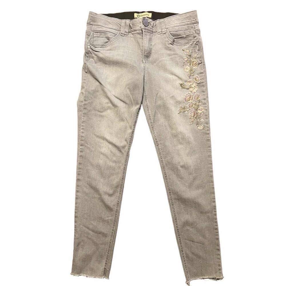 Democracy Ab-Technology gray jeans size 10 embroidery on leg